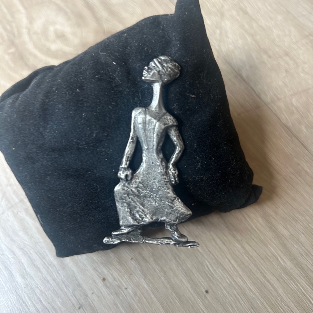 Silver Figurine Brooch View 3